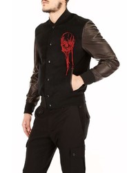 Alexander McQueen Fabric And Leather Bomber Jacket