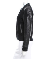Current/Elliott Leather Accented Wool Jacket