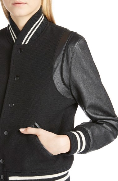 Teddy jacket for men with leather sleeves 