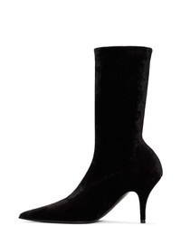 Balenciaga Black Velvet Knife Boots