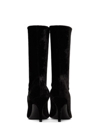 Balenciaga Black Velvet Knife Boots