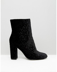 Faith Baro Velvet Heeled Ankle Boots