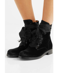 Chloé Harper Velvet Ankle Boots Black