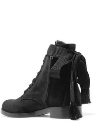 Chloé Harper Velvet Ankle Boots Black