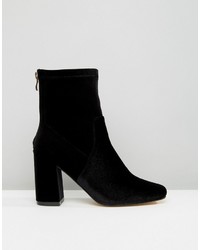 Truffle Collection Truffle Unlined Velvet High Ankle Boot