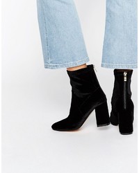 Truffle Collection Truffle Unlined Velvet High Ankle Boot