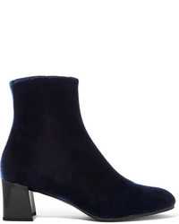Jil Sander Velvet Ankle Boots Midnight Blue