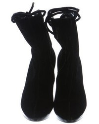 Stella McCartney Velvet Lace Up Ankle Boots