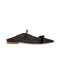 Malone Souliers Marguerite Velvet And Med Point Desprit Mesh Point Toe Flats