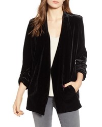 BISHOP AND YOUNG Bishop Young Ruched Sleeve Velvet Blazer
