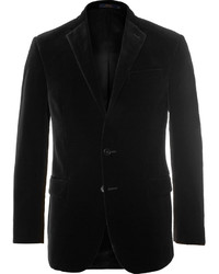 Polo Ralph Lauren Black Slim Fit Cotton Velvet Blazer