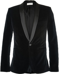 Saint Laurent Black Slim Fit Velvet Tuxedo Jacket