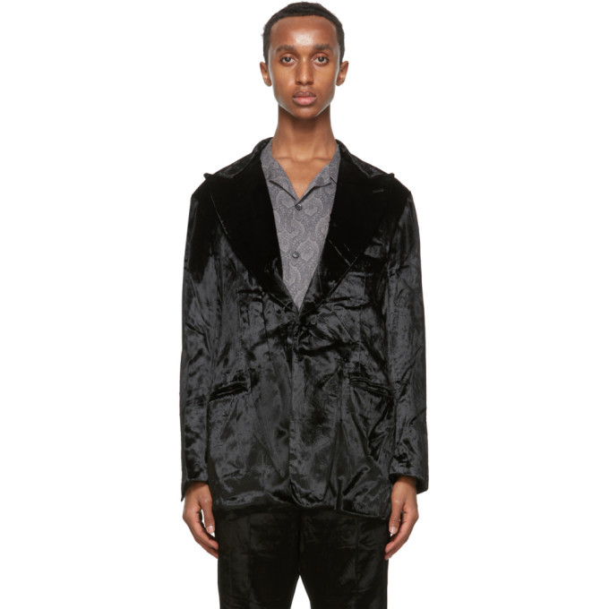 Needles Black Velvet Tuxedo Blazer, $544 | SSENSE | Lookastic