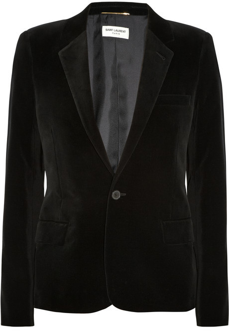 Saint Laurent Cotton Blend Velvet Blazer 2990 Net A Portercom