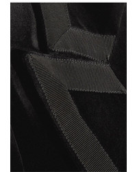Gucci Embellished Grosgrain Trimmed Velvet Blazer Black