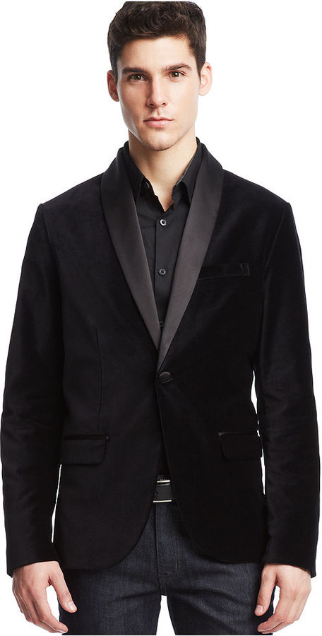 Kenneth Cole Reaction Contrast Velvet Shawl Blazer | Where to buy & how ...