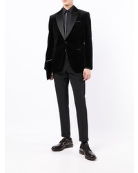 BOSS Silk Trim Velvet Effect Tuxedo Blazer