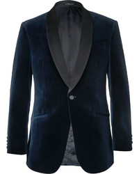 Richard James Slim Fit Satin Trimmed Cotton Velvet Tuxedo Jacket