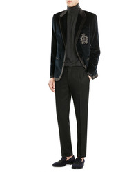 Dolce & Gabbana Velvet Blazer With Embellisht
