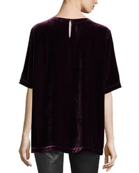 Eileen Fisher Velvet Half Sleeve Easy Top