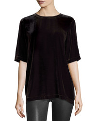 Eileen Fisher Velvet Half Sleeve Easy Top