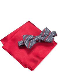 Alfani Red Bow Tie Silk Pocket Square Set Only At Macys
