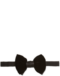 Neiman Marcus Velvet And Silk Bow Tie Black