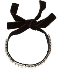 Giuseppe Zanotti Design Amanda Velvet Crystal Choker Necklace