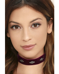 LuLu*s Book Of Shadows Silver And Black Velvet Choker Necklace