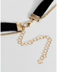Reclaimed Vintage Inspired Velvet Coin Choker Necklace