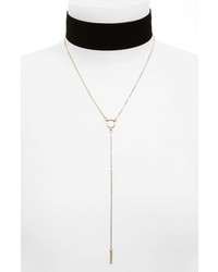 Velvet Choker Lariat Necklace