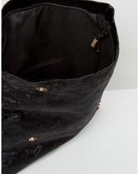Missguided Velvet Ring Detail Clutch Bag