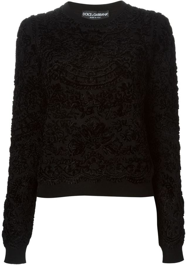 Dolce & Gabbana Velvet Brocade Sweater | Where to buy & how to wear