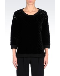 Giorgio Armani Velvet Sweater With Fleece Details