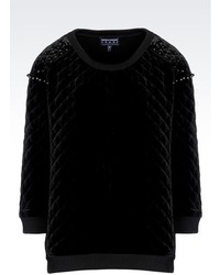 Giorgio Armani Velvet Sweater With Fleece Details