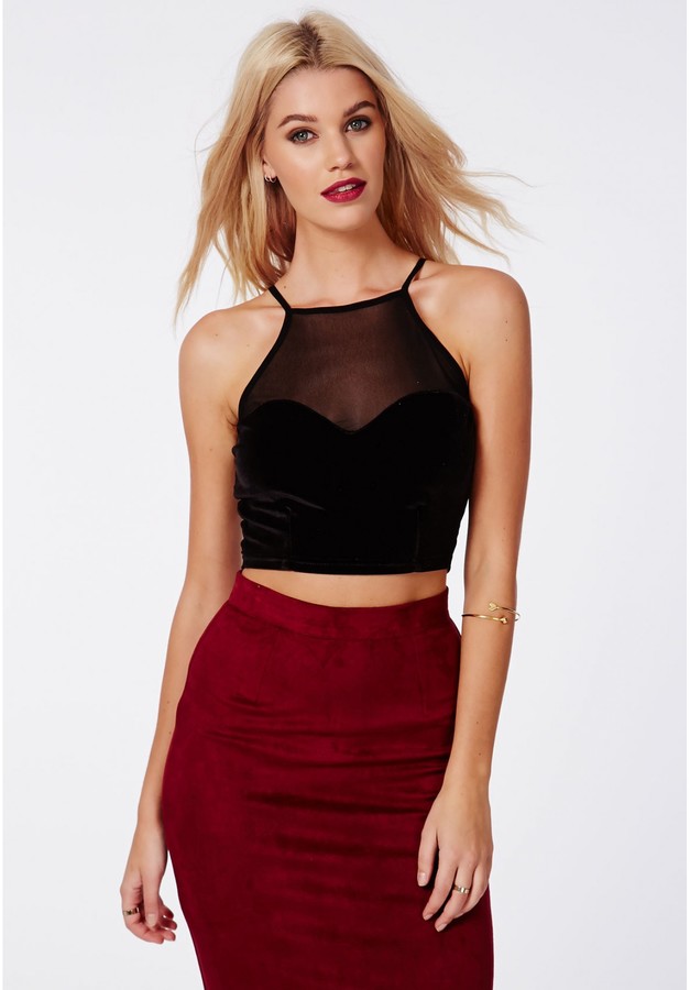 Missguided Enya Square Neck Sweetheart Crop Top Black 30 Missguided Lookastic