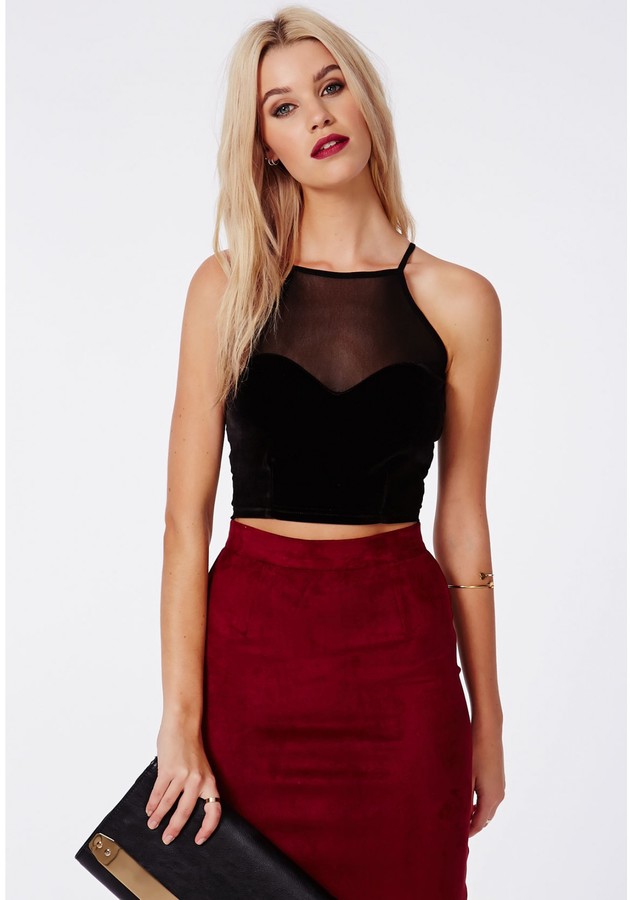 Missguided Enya Square Neck Sweetheart Crop Top Black, $30 | Missguided ...