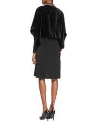 Eileen Fisher Velvet Kimono Crop Top Black Petite