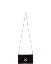 Dolce And Gabbana Black Velvet Dg Mini Bag