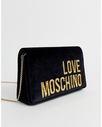 Love Moschino Velvet Logo Cross Body Bag