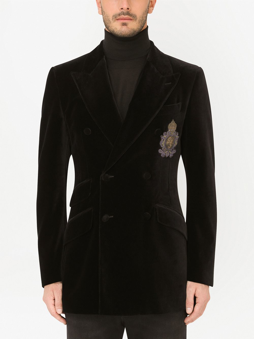 Dolce & Gabbana Velvet Effect Double Breasted Blazer, $3,395 | farfetch ...