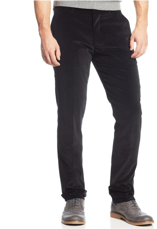 WD.NY Edge By Wd Ny Velvet Slim Fit Dress Pants, $49, Macy's