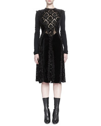 Givenchy Devore Ruffle Paneled Dress