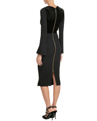 Roland Mouret Dress With Seer Inserts And Velvet