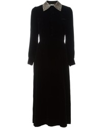 Saint Laurent Studded Collar Velvet Dress