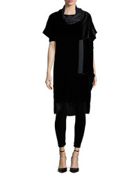 Eileen Fisher Short Sleeve Washable Velvet Step Dress