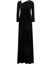Giorgio Armani Asymmetric Open Back Velvet Gown