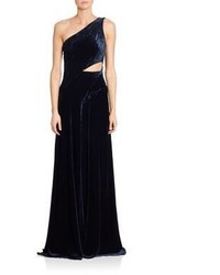 Ralph Lauren Collection Tess Velvet One Shoulder Gown