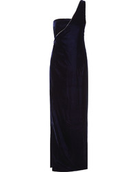 Tom Ford Zip Detailed Convertible Velvet Gown Midnight Blue