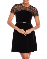 Jessica Simpson Lace Illusion Velvet Dress